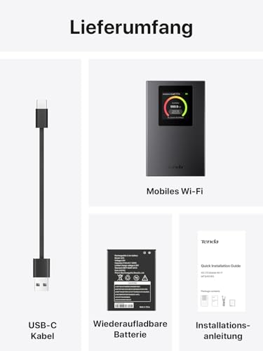 Tenda Mobiler WLAN Router Wi-Fi 6, 2100mAh Akku, 4G Hotspot, USB-C