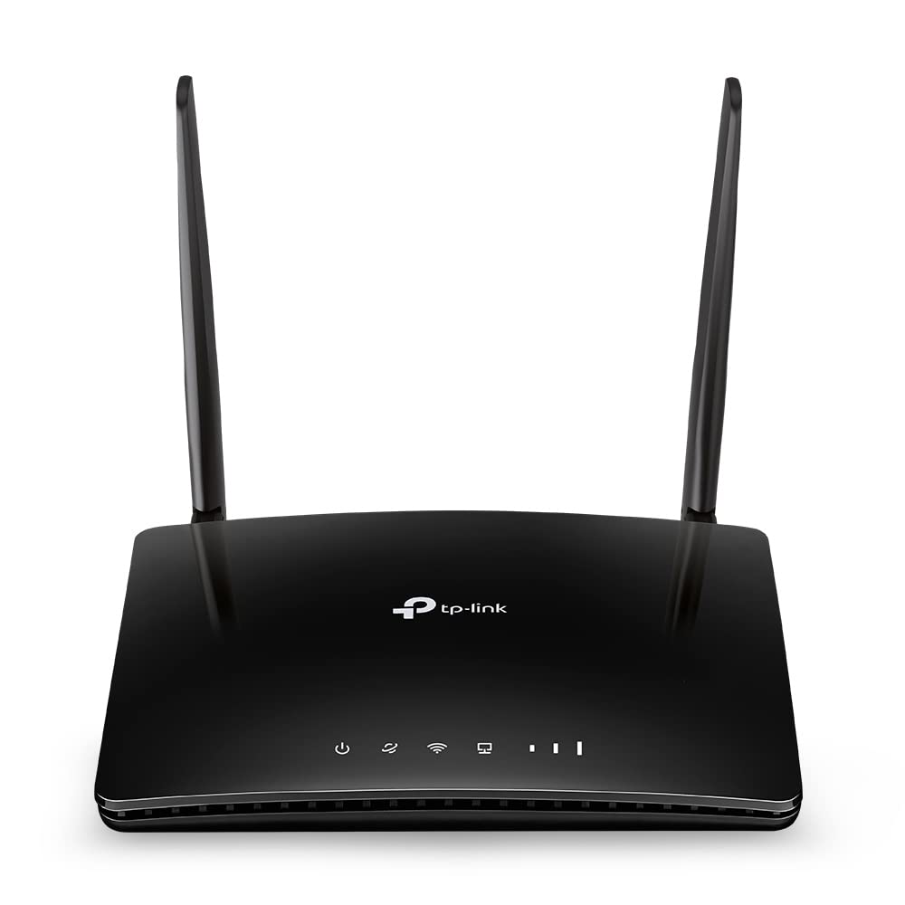 TP-Link TL-MR6400 LTE Router, 4G SIM, 150 Mbit/s, N300 WLAN, 4x LAN, Gastnetz, Schwarz
