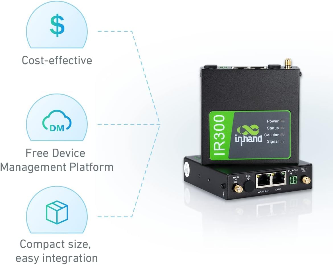 InHand IR302 Industrie 4G Router, Dual SIM, LTE Cat4, WiFi, IoT VPN