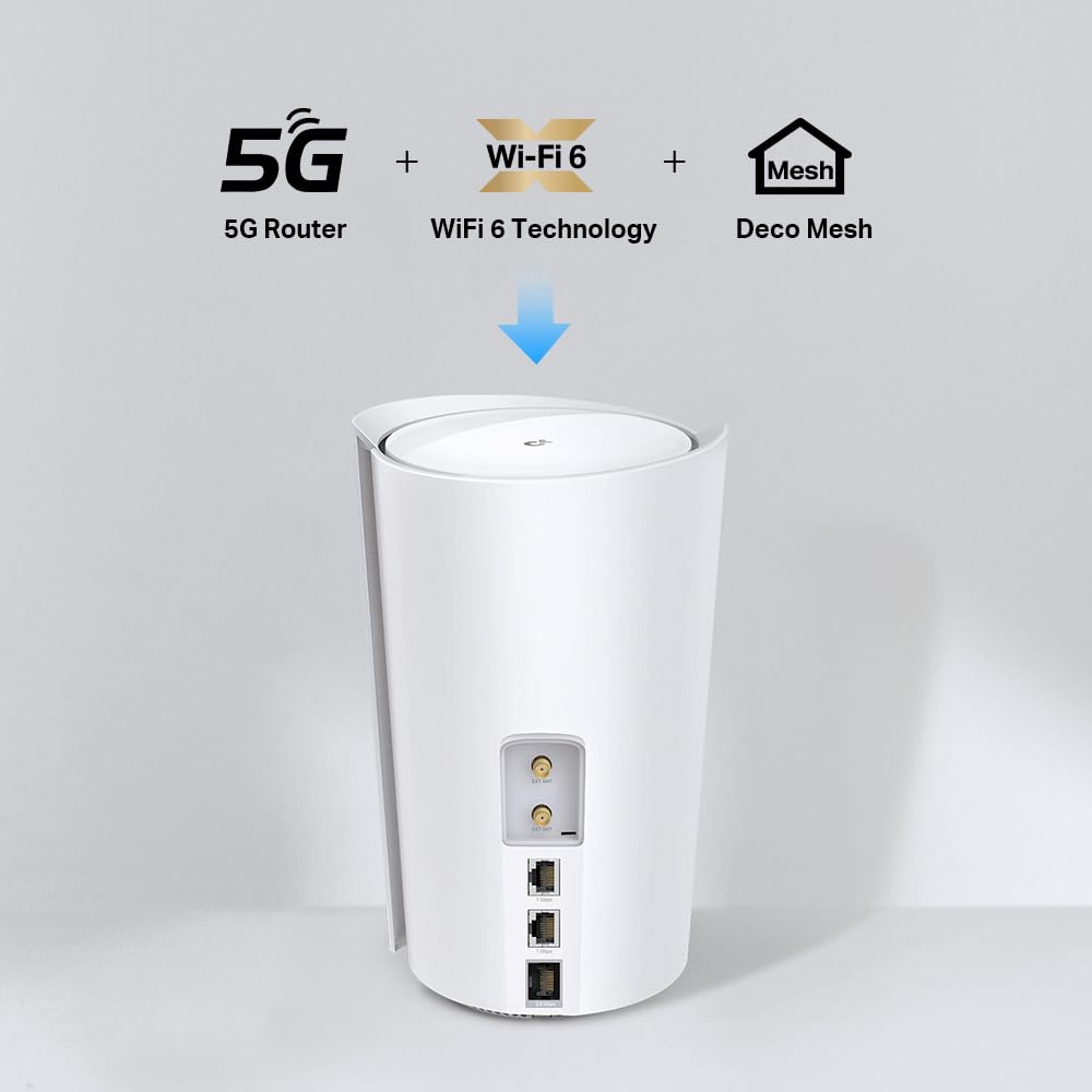 TP-Link Deco X50 5G LTE Router, Wi-Fi 6 AX3000, Sim-Karte, Mesh, Weiß