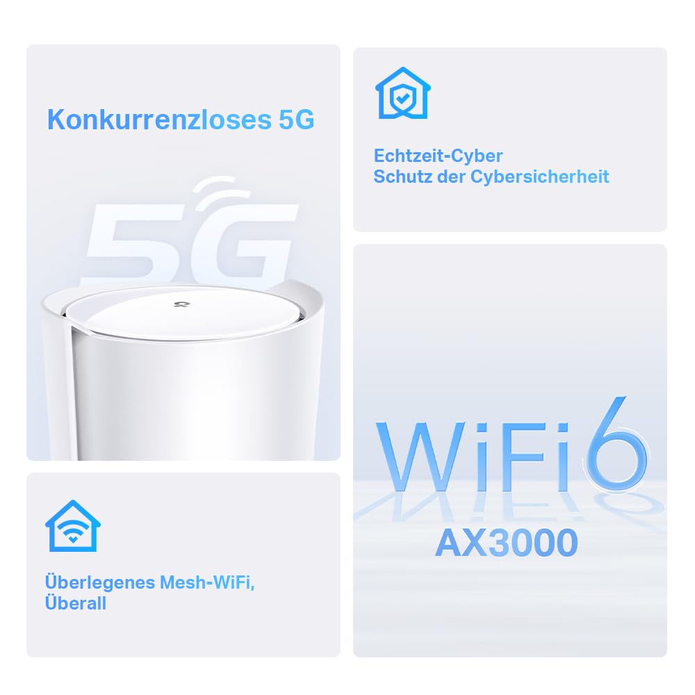 TP-Link Deco X50 5G LTE Router, Wi-Fi 6 AX3000, Sim-Karte, Mesh, Weiß