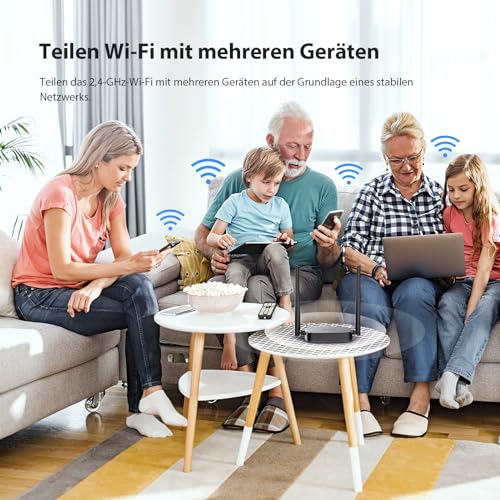 Tenda 4G03 Pro LTE Router, Nano-SIM, N300 WLAN, 2 Antennen, Schwarz