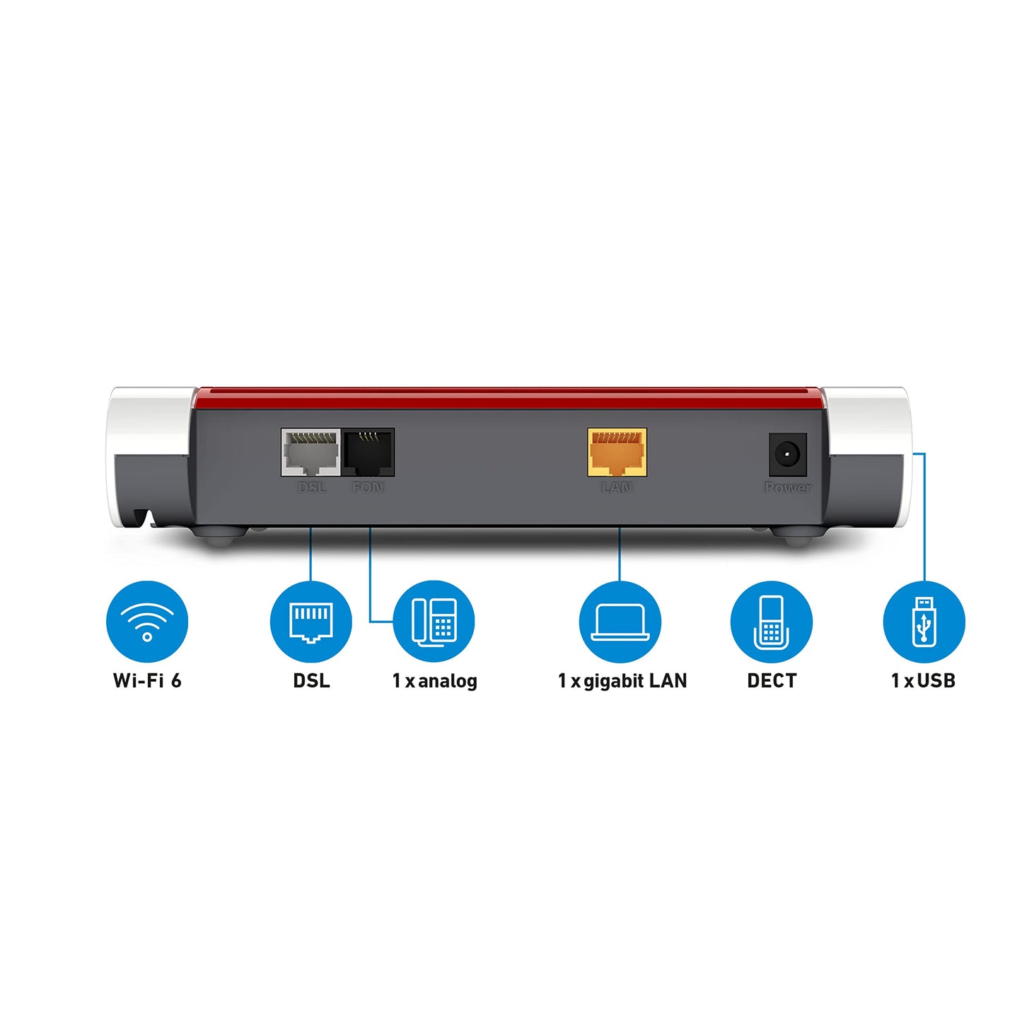 FRITZ!Box 7510 Wi-Fi 6 DSL Router, VDSL Mesh, DECT