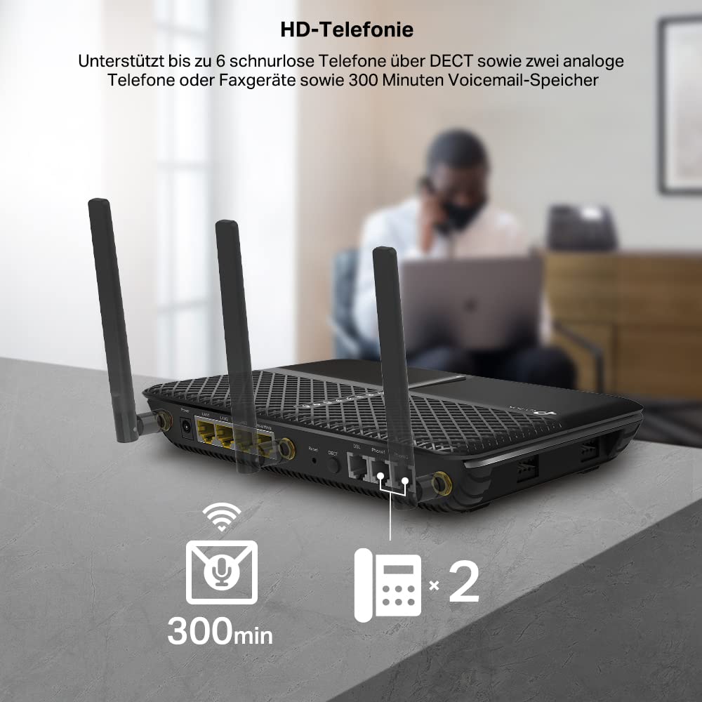 TP-Link Archer VR2100v VDSL Router, AC2100 WLAN, USB 3.0, DE