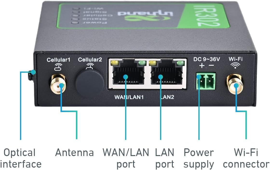 InHand IR302 Industrie 4G Router, Dual SIM, LTE Cat4, WiFi, IoT VPN