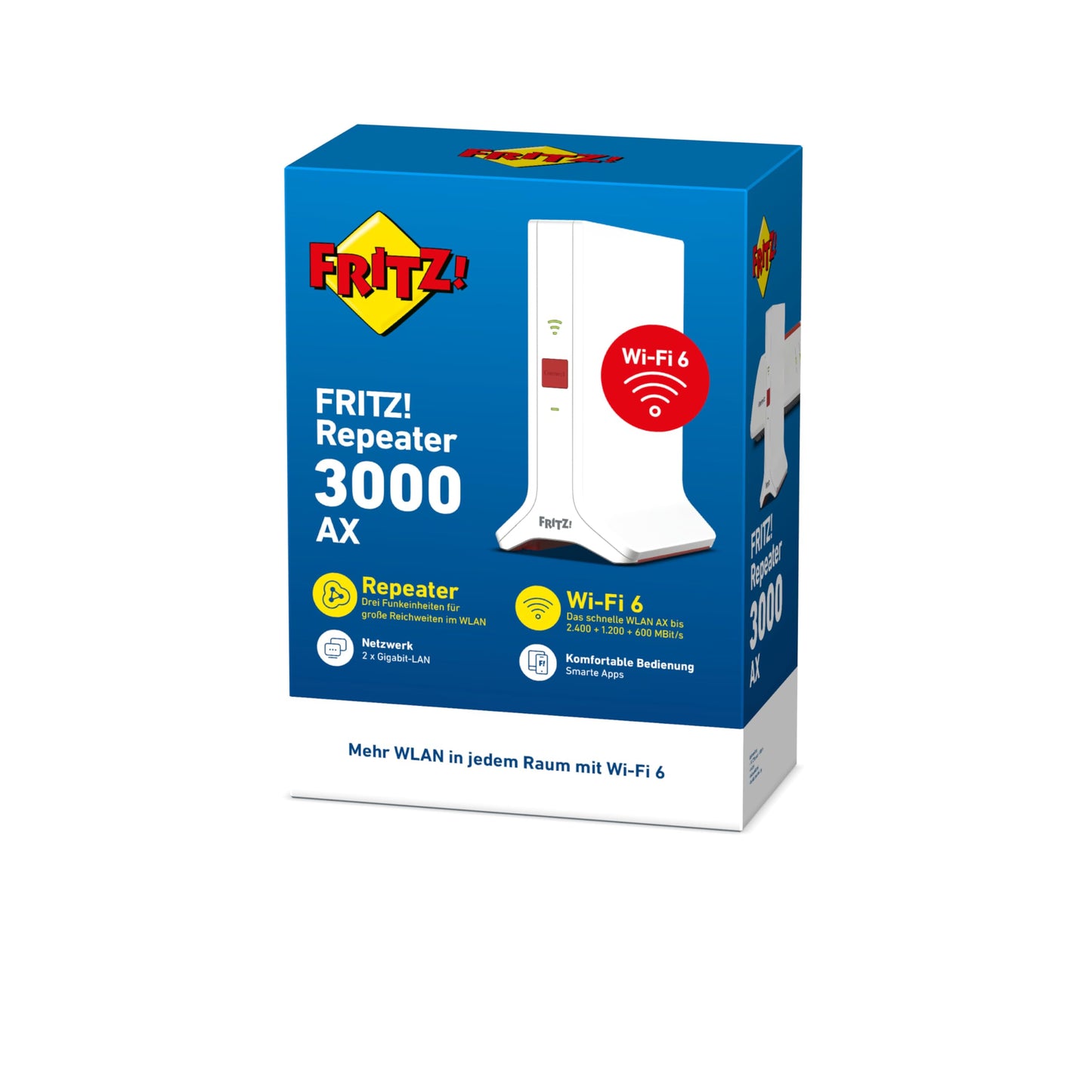 FRITZ!Repeater 3000 AX WiFi 6, Tri-Band, bis zu 4200 MBit/s