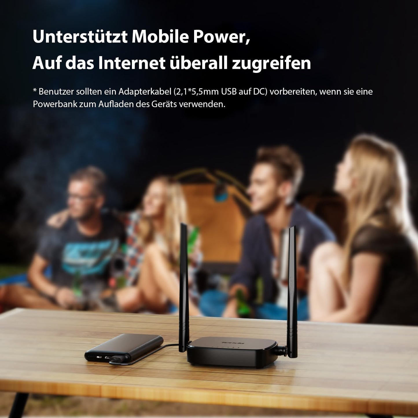 Tenda 4G03 Pro LTE Router, Nano-SIM, N300 WLAN, 2 Antennen, Schwarz