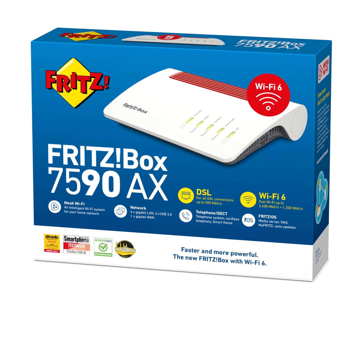 FRITZ!Box 7590 AX Exclusive Edition Wi-Fi 6 DSL Router + USB Stick