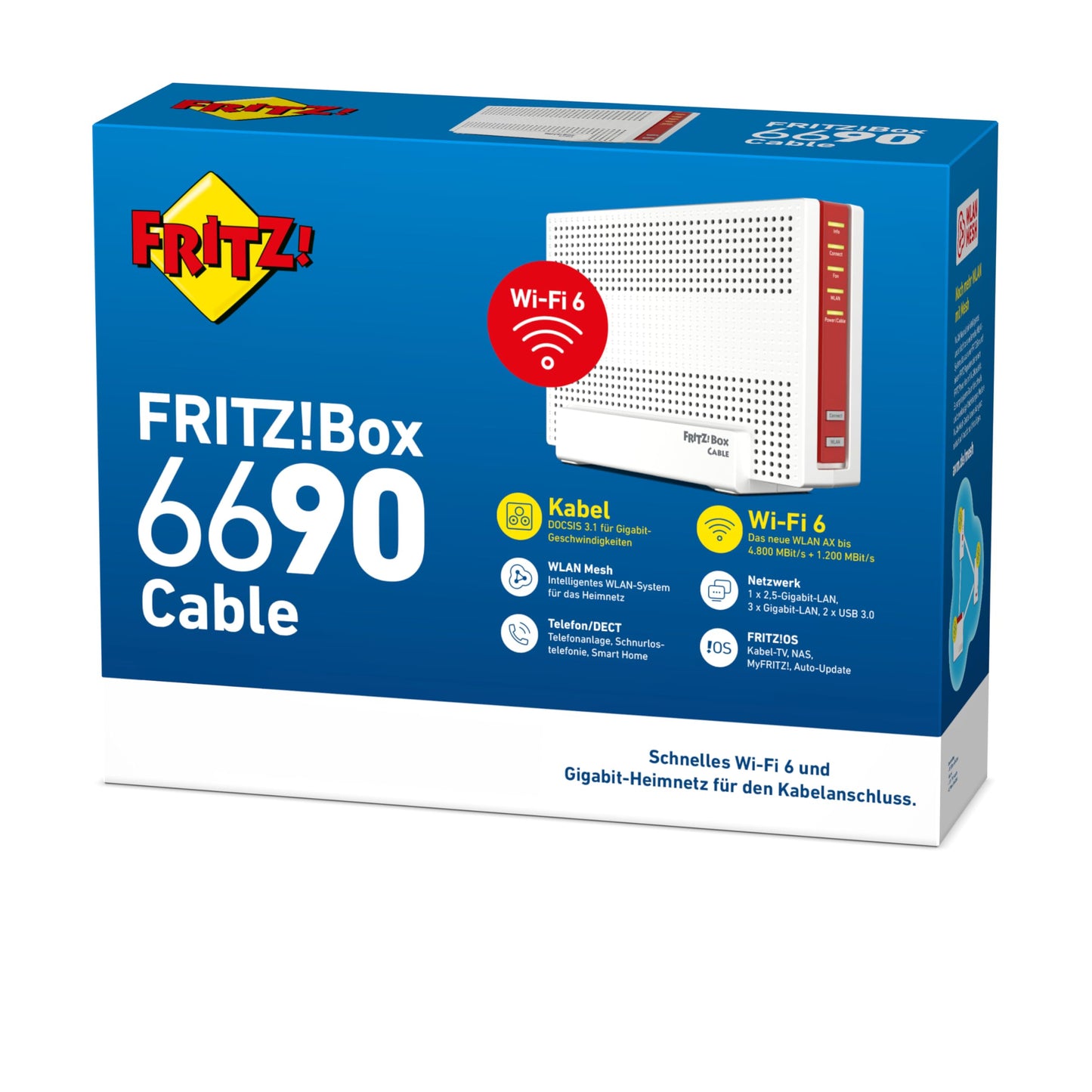 FRITZ!Box 6690 Cable Router, Wi-Fi 6, DOCSIS 3.1, DECT