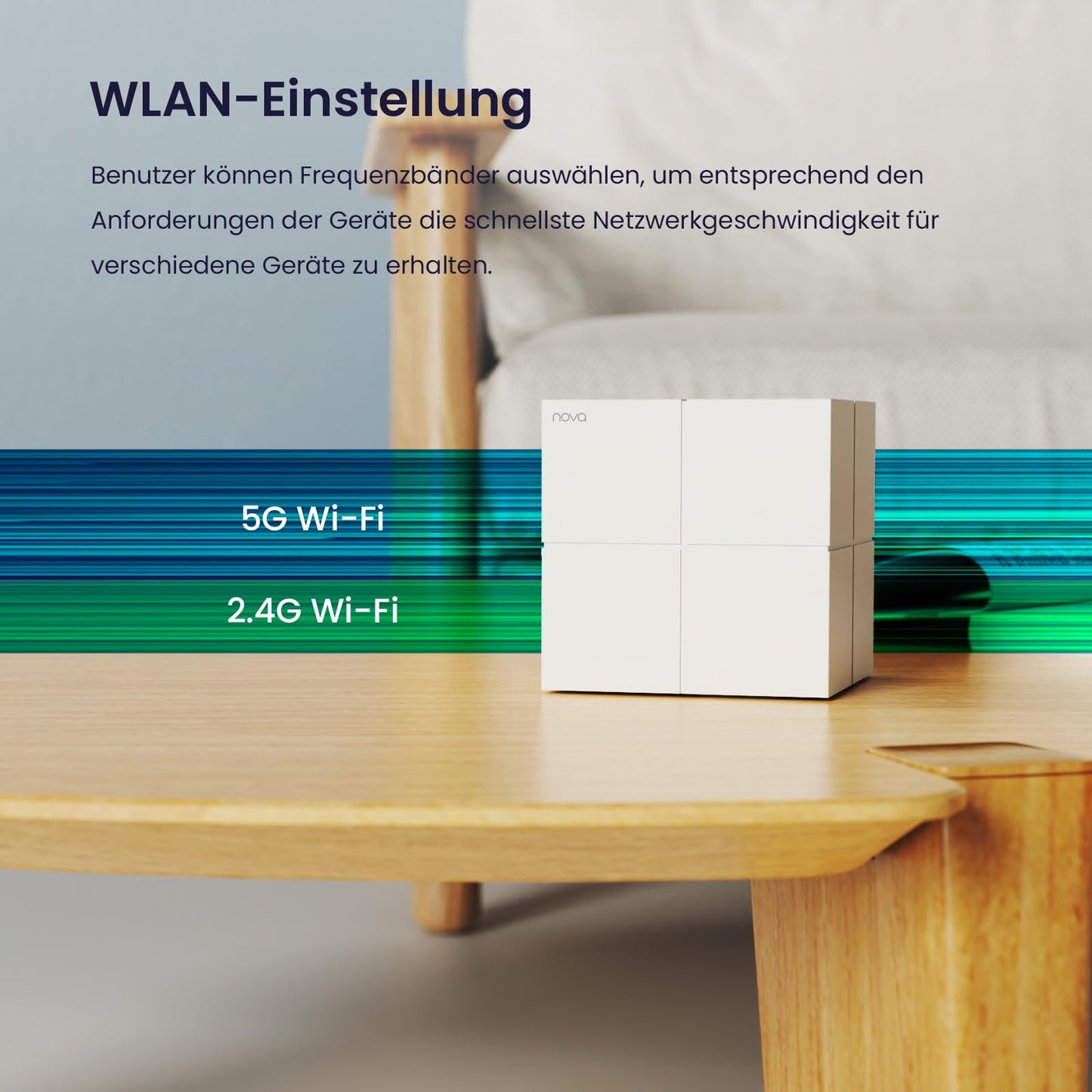 Tenda Nova MW6 AC1200 Mesh WLAN Set, 3-4 Zimmer, 6x Gigabit, 3er Pack