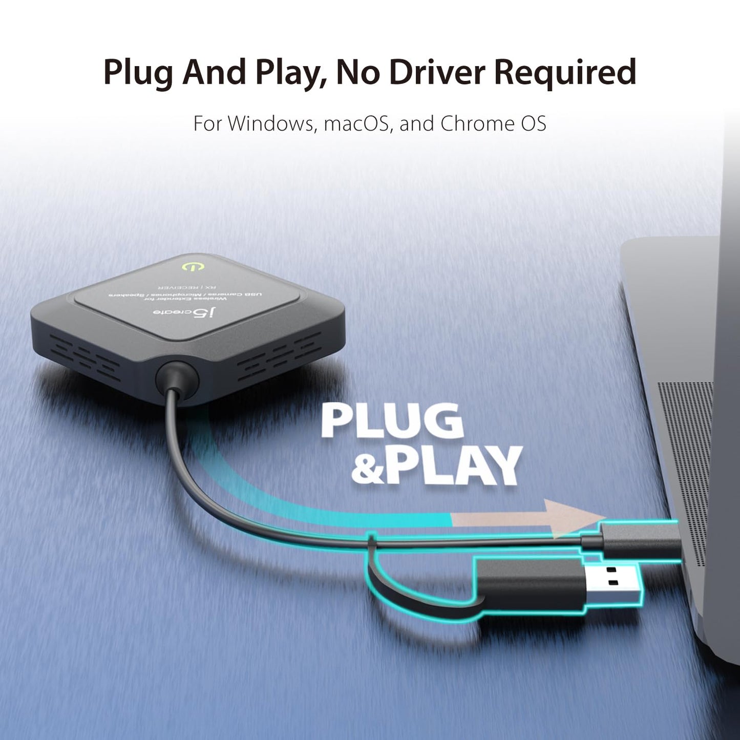 j5create Wireless Extender für USB Webcam & Mikrofon, Windows/Mac (JVW120)