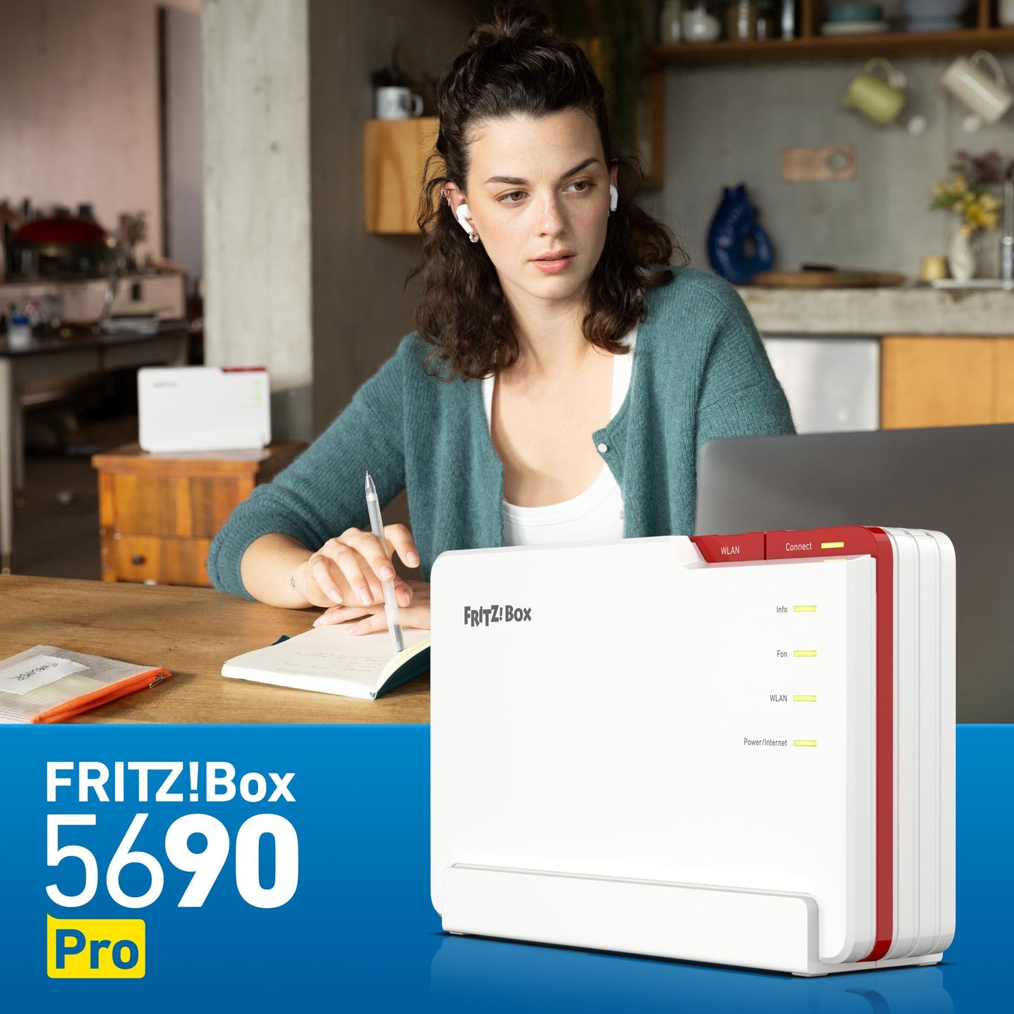FRITZ!Box 5690 Pro Wi-Fi 7 Triband Router, DSL & Fiber, Mesh, DECT