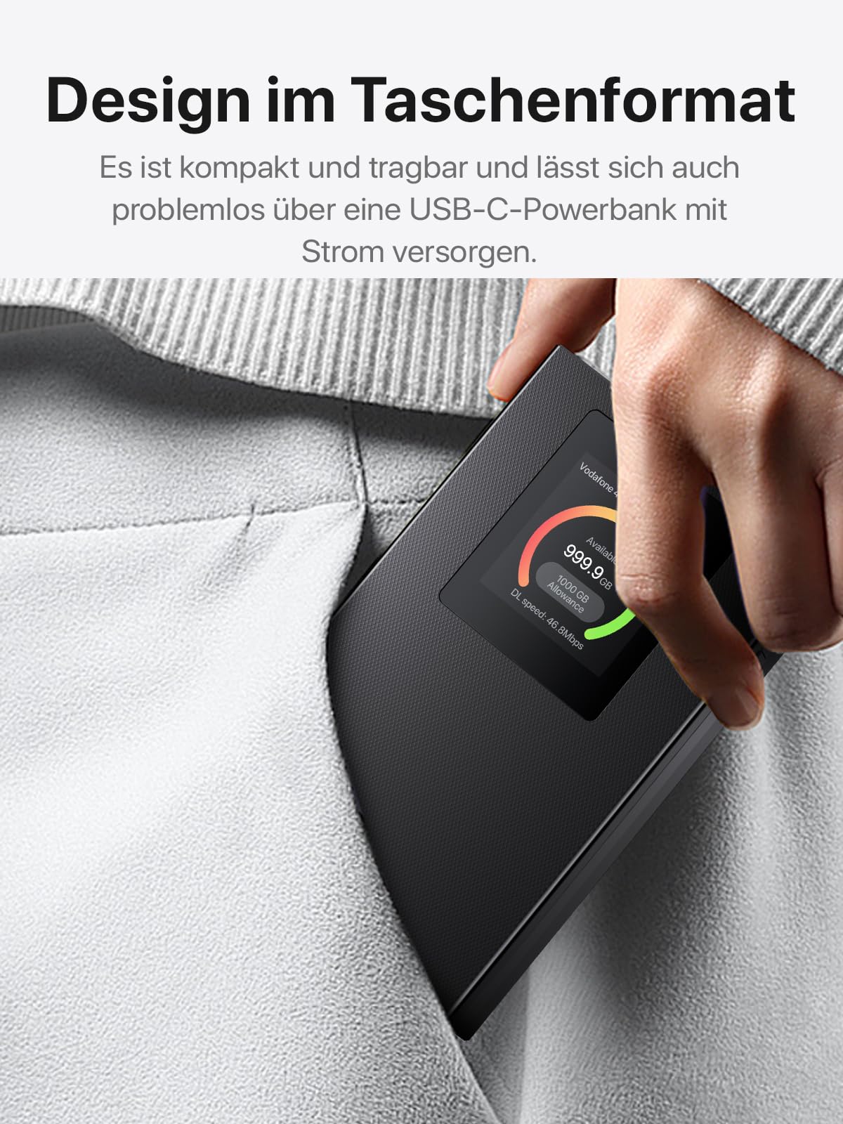 Tenda Mobiler WLAN Router Wi-Fi 6, 2100mAh Akku, 4G Hotspot, USB-C