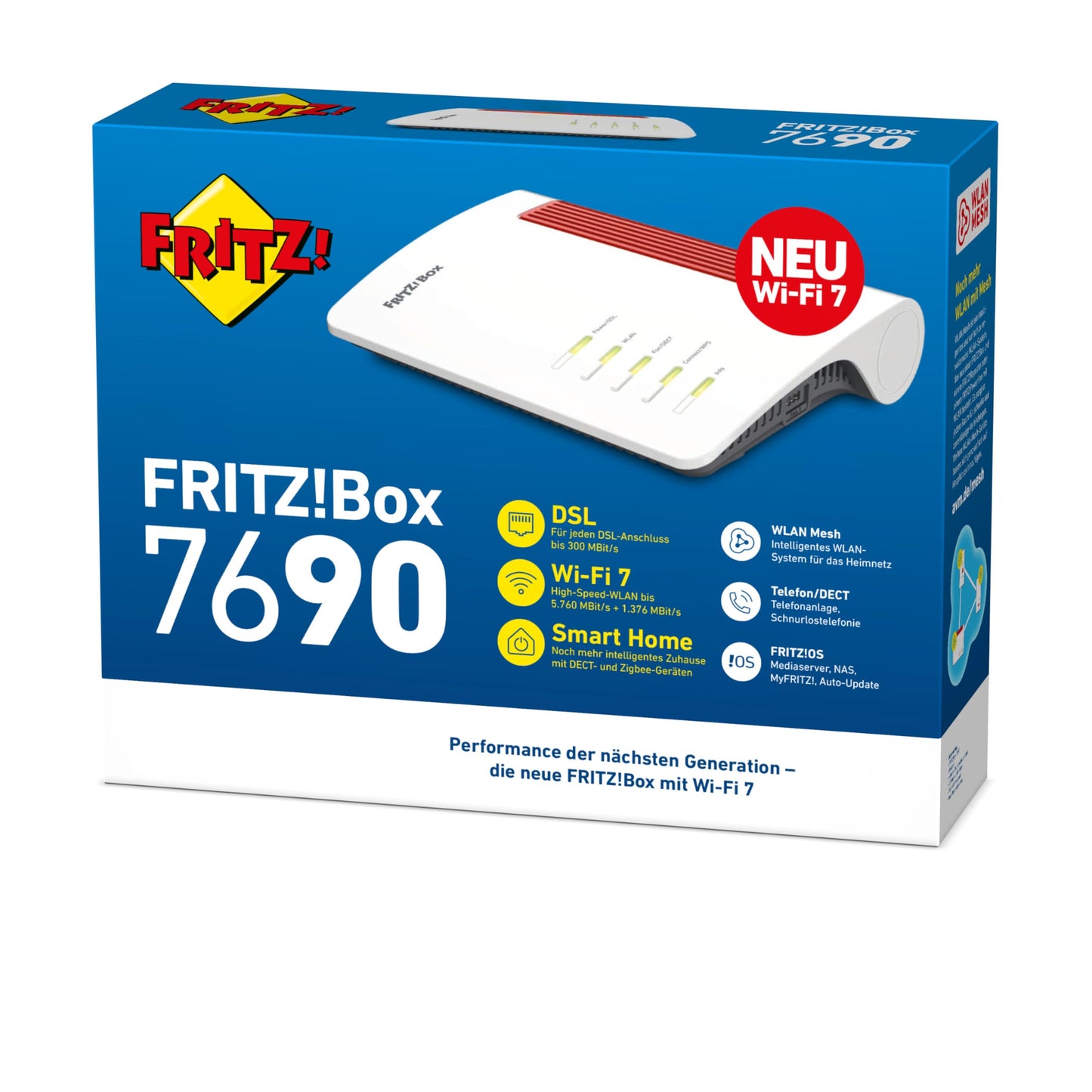 FRITZ!Box 7690 Wi-Fi 7 DSL Router, VDSL Supervectoring, Mesh, DECT