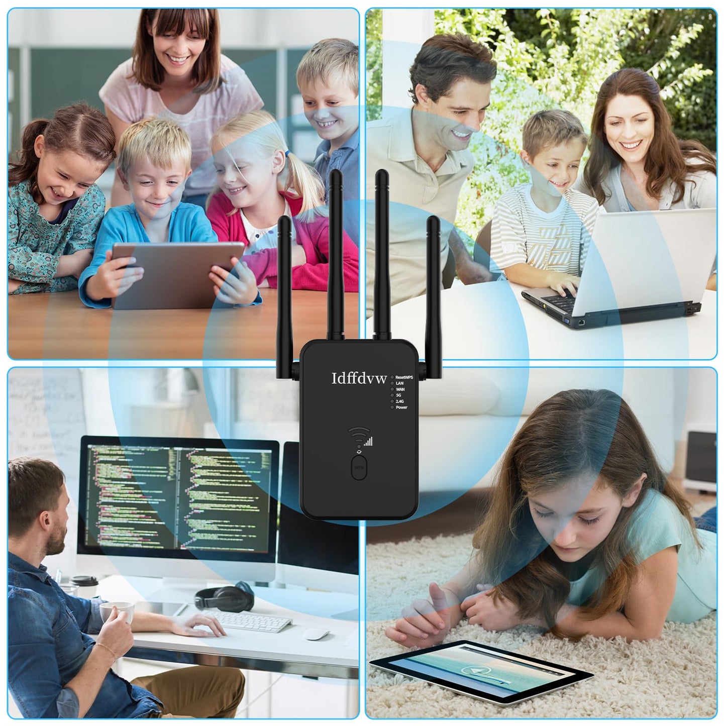 Aenxwa WLAN Repeater 1200Mbit/s Dualband WiFi Booster mit LAN/WAN