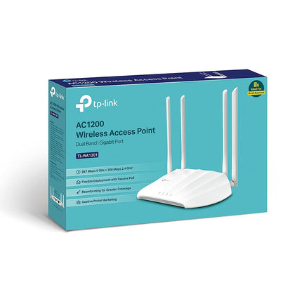 TP-Link TL-WA1201 Access Point, Dualband, 1267 Mbit/s, PoE, 4 Antennen, Weiß
