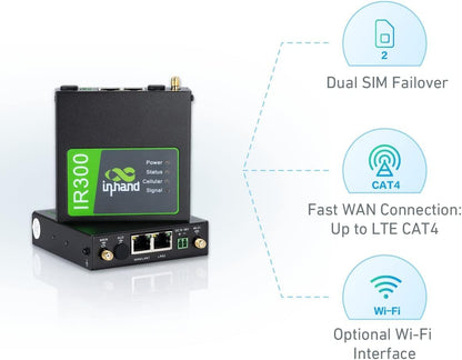 InHand IR302 Industrie 4G Router, Dual SIM, LTE Cat4, WiFi, IoT VPN