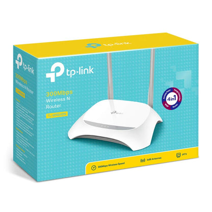TP-Link TL-WR840N N300 WLAN Router, 300 Mbit/s, 4x LAN, 2 Antennen, IPv6, Accesspoint, Weiß/Schwarz