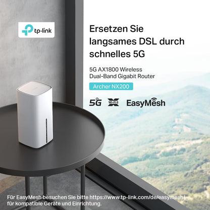 TP-Link Archer NX200 5G LTE Router, AX1800 WLAN, 3x Gigabit, Plug & Play