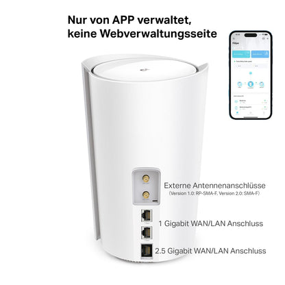 TP-Link Deco X50 5G LTE Router, Wi-Fi 6 AX3000, Sim-Karte, Mesh, Weiß
