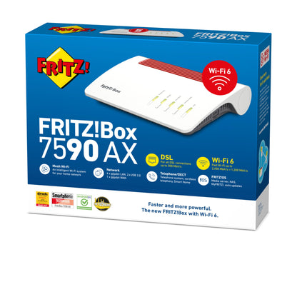 FRITZ!Box 7590 AX Exclusive Edition Wi-Fi 6 DSL Router + USB Stick