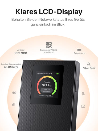 Tenda Mobiler WLAN Router Wi-Fi 6, 2100mAh Akku, 4G Hotspot, USB-C