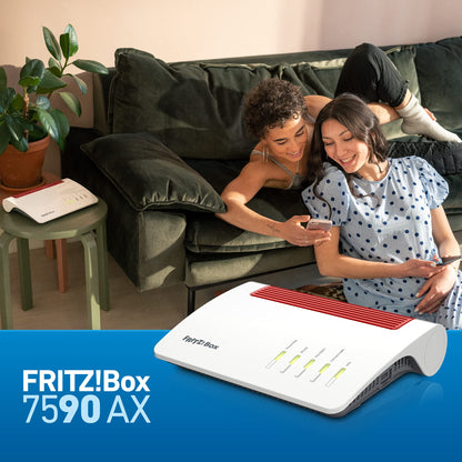 FRITZ!Box 7590 AX Wi-Fi 6 DSL Router, VDSL Supervectoring, Mesh, DECT